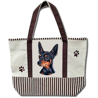 Tygväska, canvas – Chihuahua, svart & tan