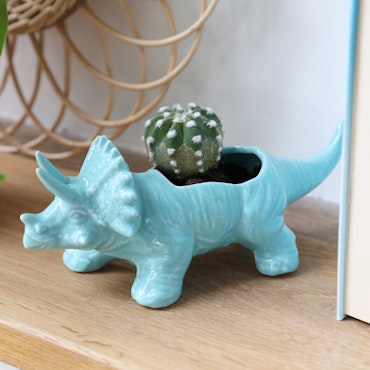 Kruka, dinosaurie – Triceratops, blå