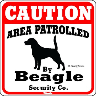 Skylt, Caution – Beagle