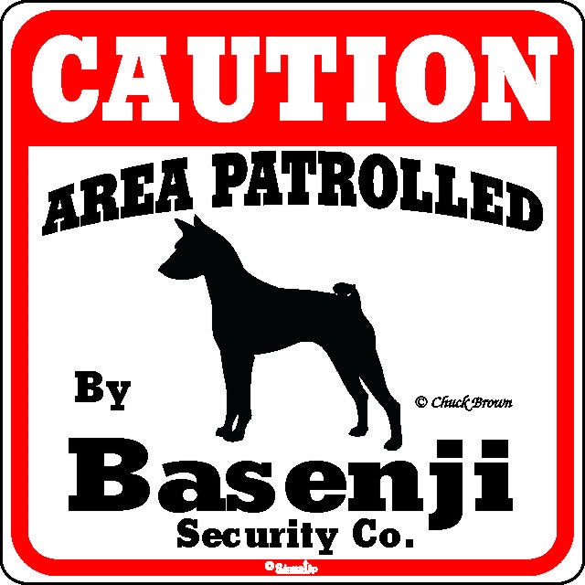 Skylt, Caution – Basenji