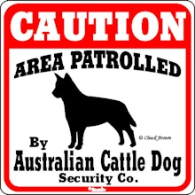 Skylt, Caution – Australian cattledog