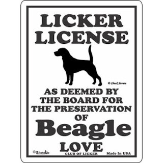 Skylt, Licker License – Beagle