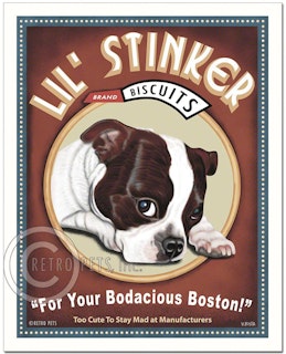 Konsttryck Krista Brooks, Lil' Stinker – Bostonterrier, brun
