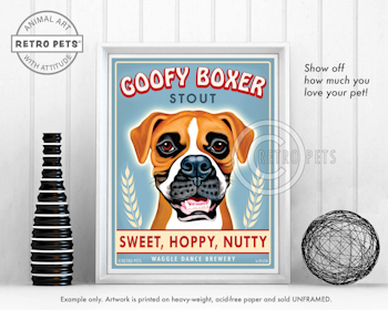 Konsttryck Krista Brooks, Goofy Boxer – Boxer
