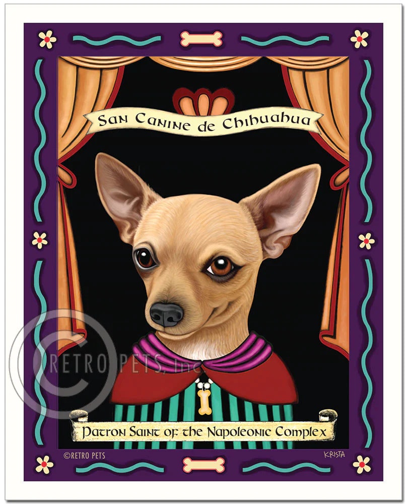 Konsttryck Krista Brooks, Patron Saint Of The Napoleonic – Chihuahua, brun