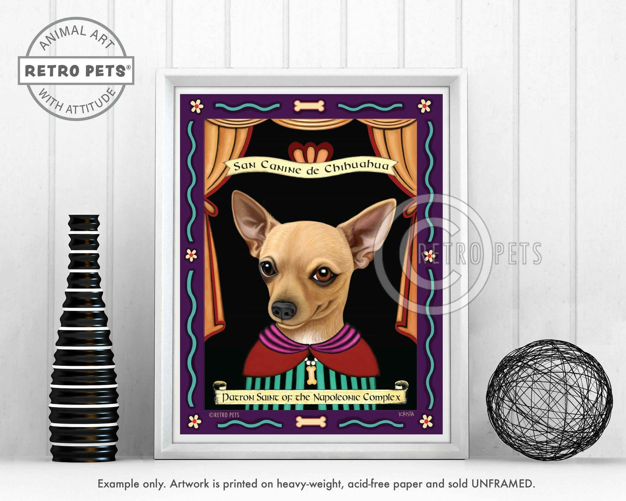 Konsttryck Krista Brooks, Patron Saint Of The Napoleonic – Chihuahua, brun