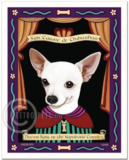Konsttryck Krista Brooks, Patron Saint Of The Napoleonic – Chihuahua, vit