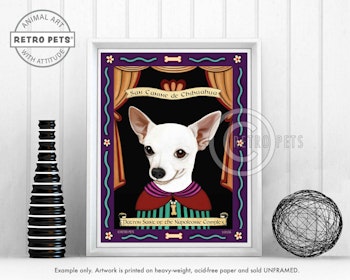 Konsttryck Krista Brooks, Patron Saint Of The Napoleonic – Chihuahua, vit