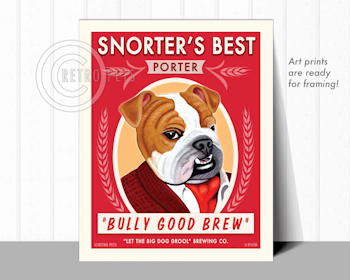 Konsttryck Krista Brooks, Snorter's Best – Engelsk bulldogg