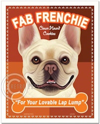Konsttryck Krista Brooks, Fab Frenchie Clown Hound Cookies – Fransk bulldogg