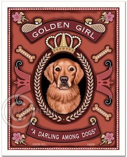Konsttryck Krista Brooks, Golden Girl – Golden retriever