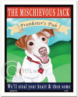 Konsttryck Krista Brooks, The Mischievous Jack – Jack russell terrier