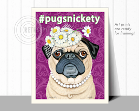 Konsttryck Krista Brooks, #pugsnickety – Mops