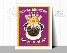 Konsttryck Krista Brooks, Royal Snorter Brew – Mops