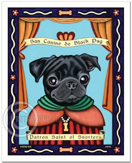 Konsttryck Krista Brooks, Patron Saint Of Snorters – Mops