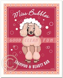 Konsttryck Krista Brooks, Miss Bubbles – Pudel