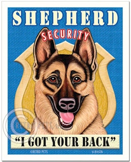 Konsttryck Krista Brooks, Shepherd Security – Schäfer