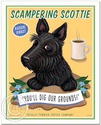 Konsttryck Krista Brooks, Scampering Scottie – Skotsk terrier