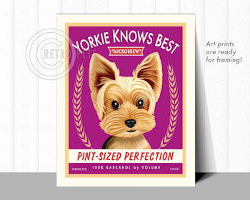 Konsttryck Krista Brooks, Yorkie Knows Best – Yorkshireterrier