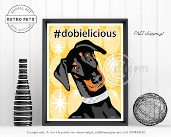Konsttryck Krista Brooks, #dobielicious – Dobermann