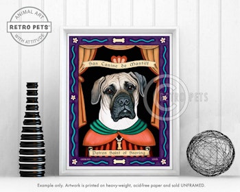 Konsttryck Krista Brooks, Patron Saint Of Snoring – Mastiff