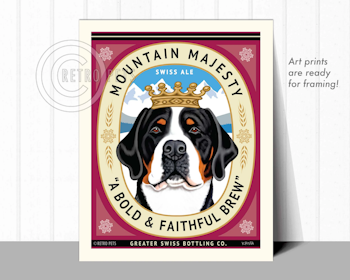 Konsttryck Krista Brooks, Mountain Majesty – Grosser schweizer sennenhund
