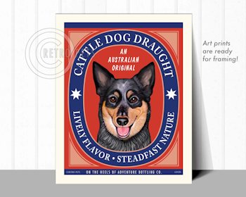 Konsttryck Krista Brooks, Cattle Dog Draught – Australian cattledog