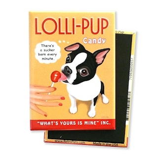 Kylskåpsmagnet Krista Brooks, Lolli-Pup – Bostonterrier