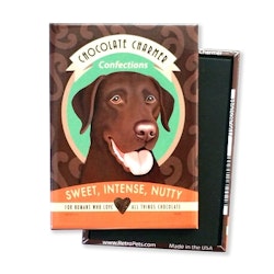 Kylskåpsmagnet Krista Brooks, Chocolate Charmer – Labrador retriever