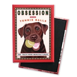 Kylskåpsmagnet Krista Brooks, Obsession – Labrador retriever, choklad