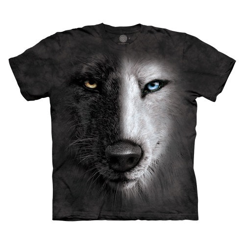 T-shirt – Black and White Wolf face