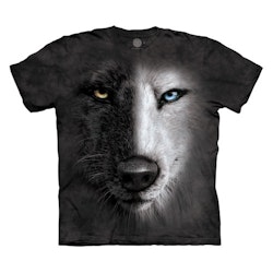 T-shirt – Black and White Wolf face