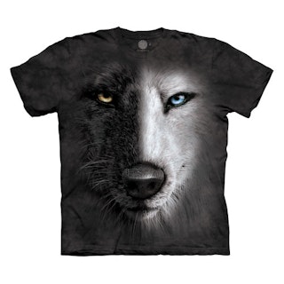 T-shirt – Black and White Wolf face