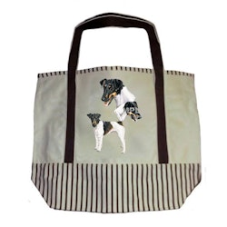 Tygväska, canvas – Foxterrier, 3 st