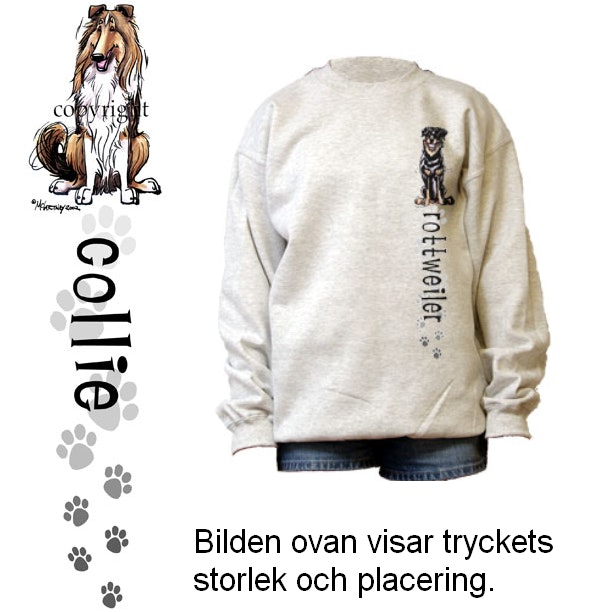 Sweatshirt – Collie, långhårig, stl XL