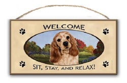 Skylt, Welcome – Amerikansk cocker spaniel
