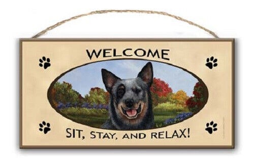 Skylt, Welcome – Australian cattledog