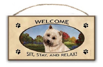 Skylt, Welcome – Cairnterrier
