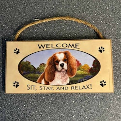 Skylt, Welcome – Cavalier king charles spaniel