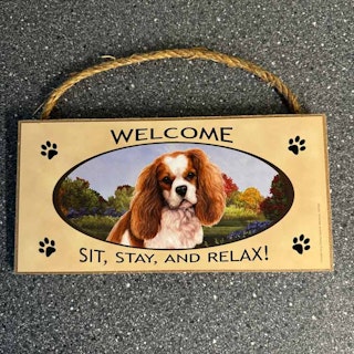 Skylt, Welcome – Cavalier king charles spaniel