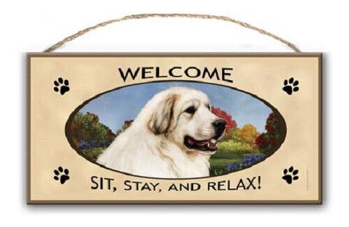 Skylt, Welcome – Pyrenéerhund