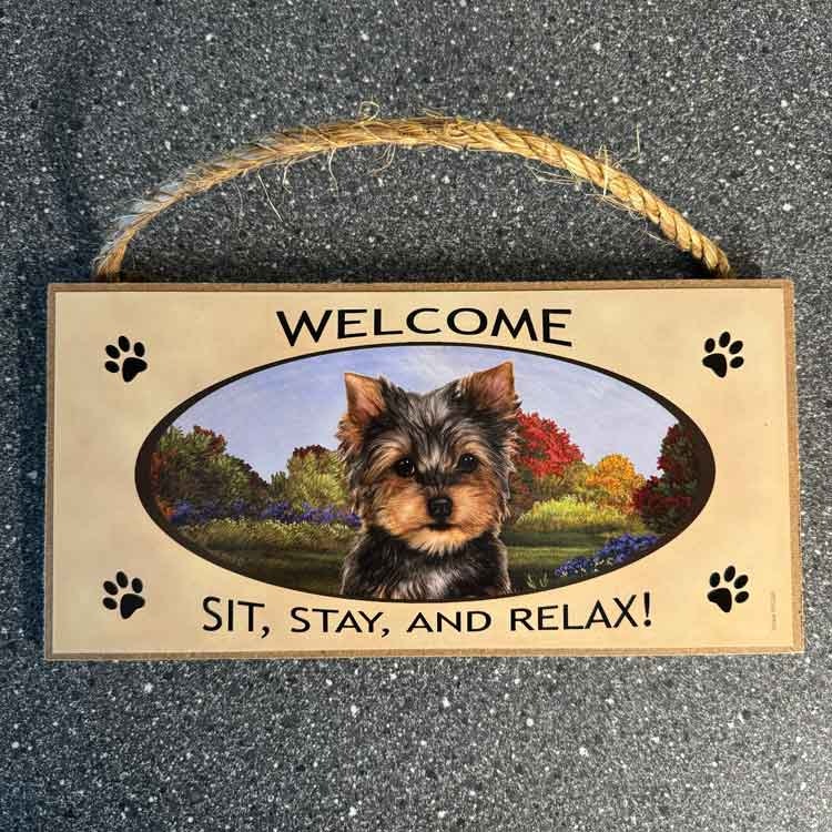 Skylt, Welcome – Yorkshireterrier