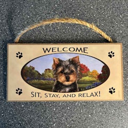 Skylt, Welcome – Yorkshireterrier