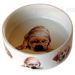 Matskål i keramik – Golden retriever
