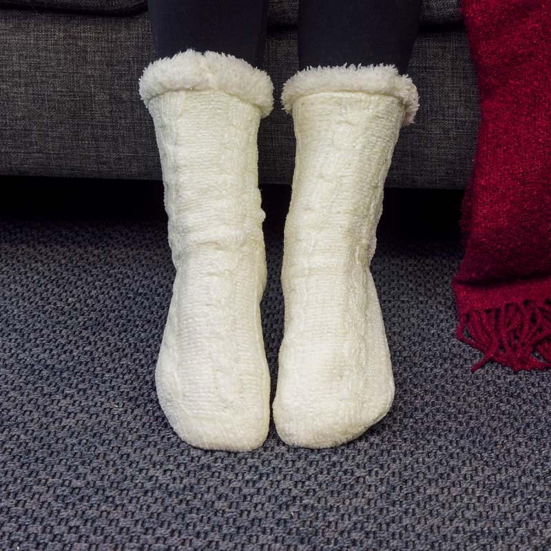 Vuoratut lämpimät sukat (Valkoinen)