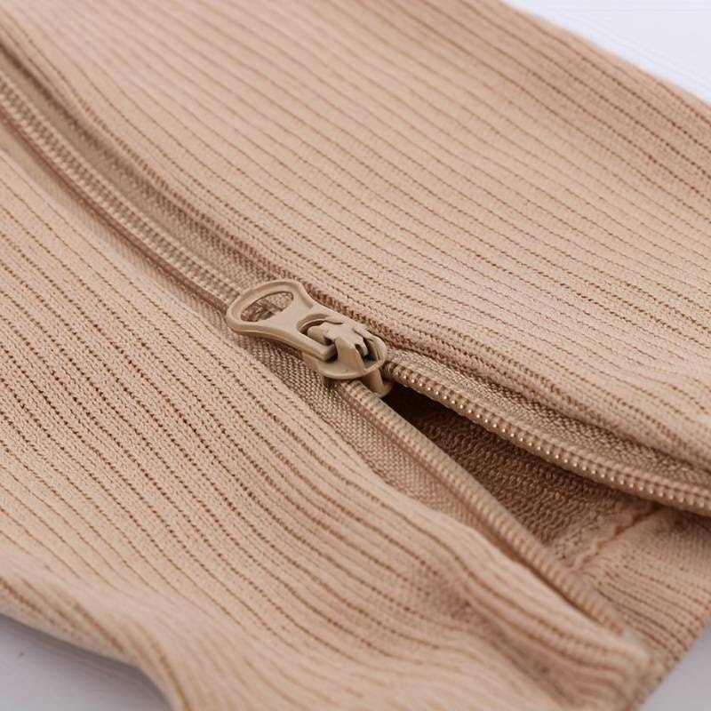 Stödstrumpor blixtlås (beige)