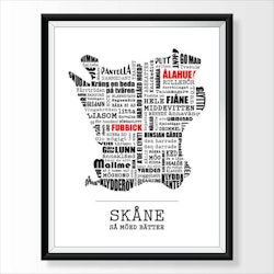 Kokkolit - Skåneposter inramad, 30×40 cm