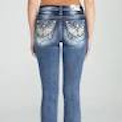 Miss me Jeans Floral Angel Wing bootcut