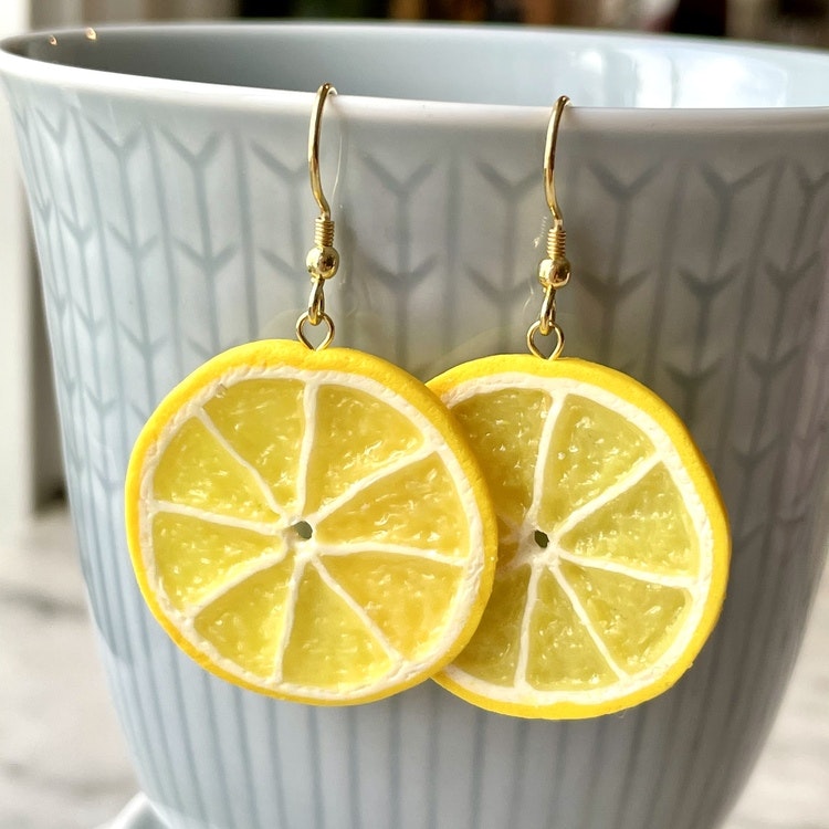 Lemon Slices Earrings Gold