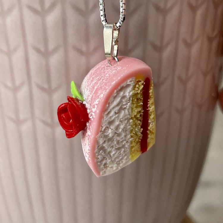 Halskette Prinzessinnenkuchen rosa / gelb / silber / gold